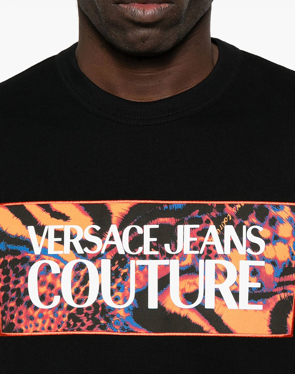 VERSACE JEANS 78GAHE04CJ00E 78UP601 R LOGO PATCH ANIMALIER Мъжка тениска
