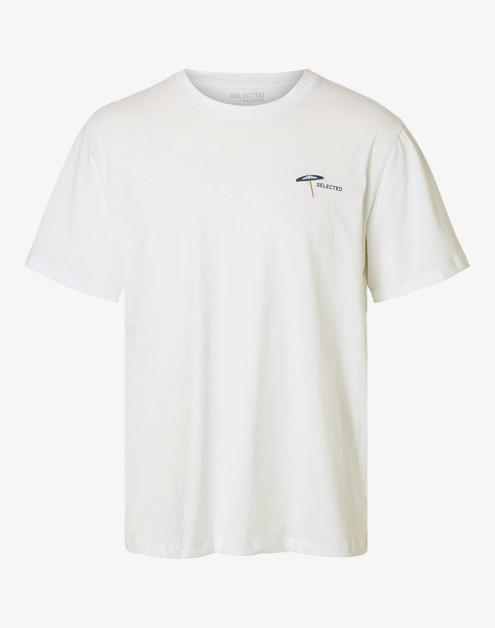 SELECTED SLHASPEN EMB SS O-NECK TEE