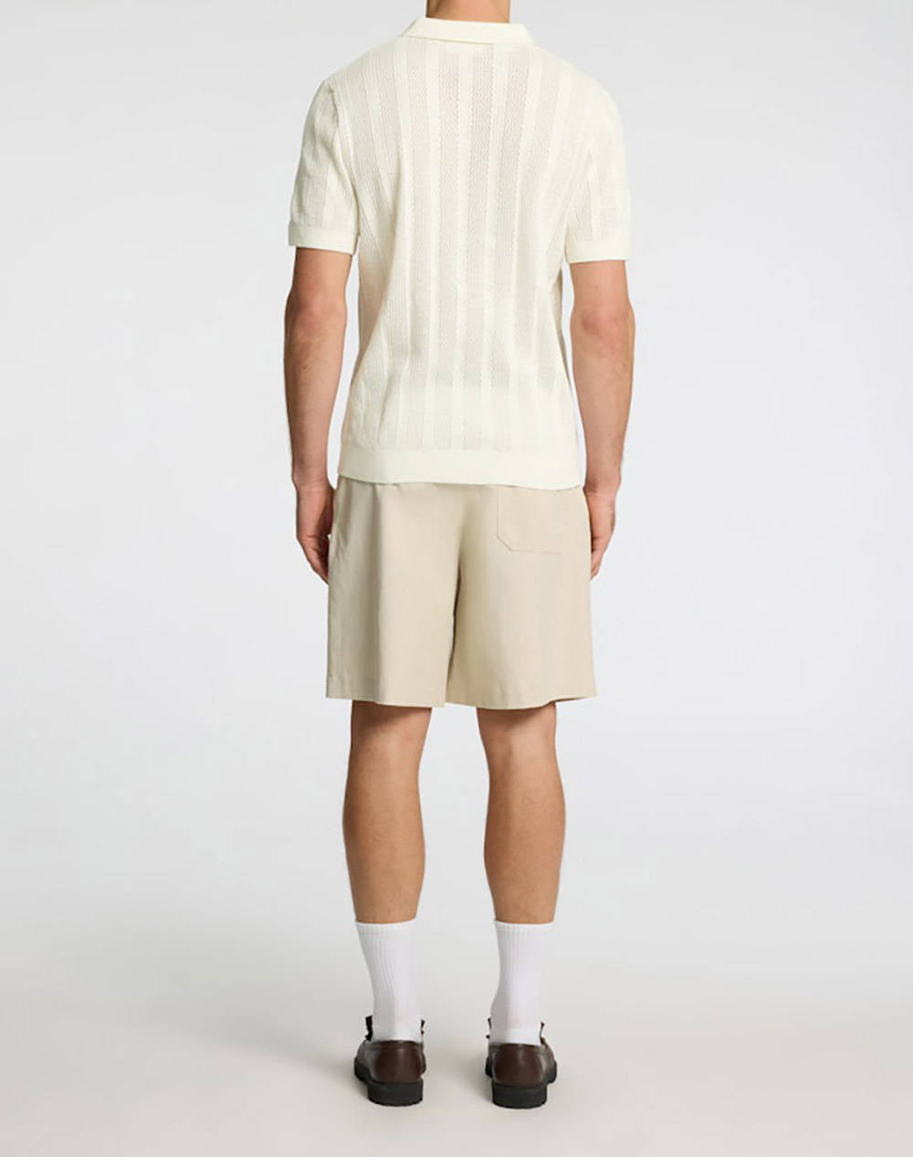 SELECTED SLHWELLS SS KNIT CROCHET OPEN POLO