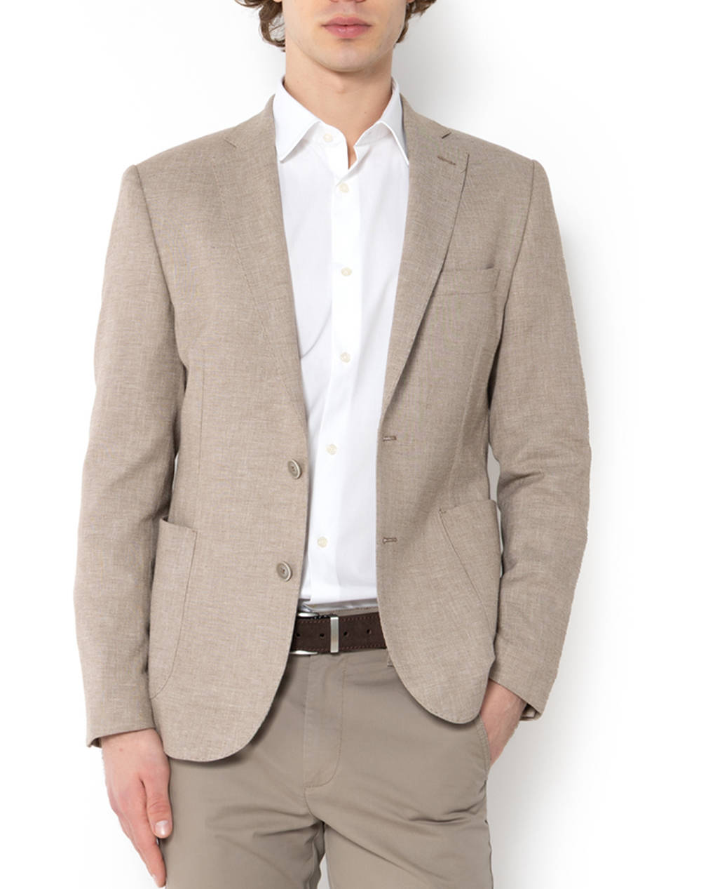 THE BOSTONIANS САКО COTTON LINEN REGULAR FIT