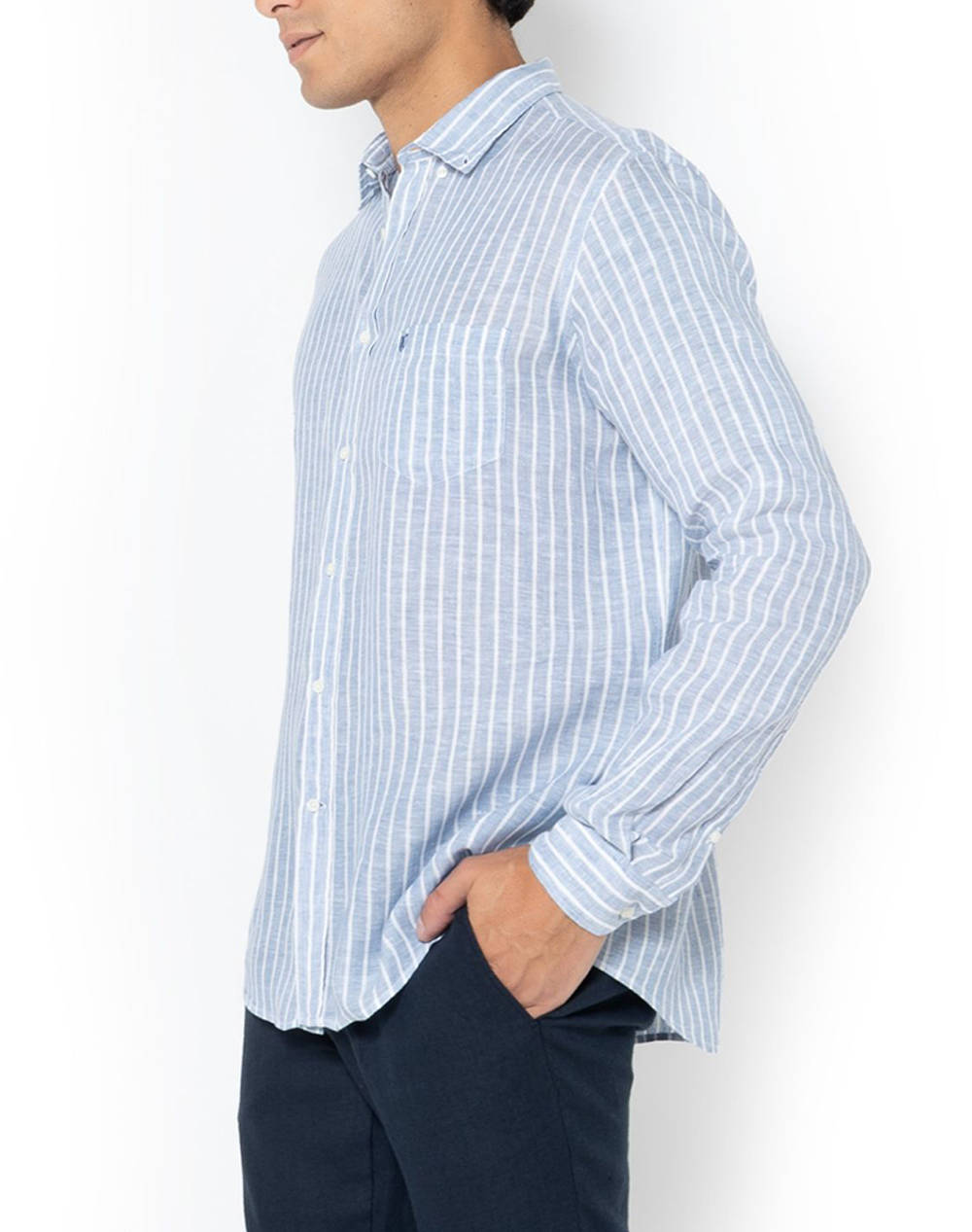 THE BOSTONIANS РИЗА ACORN ЛЕН REGULAR FIT Stripe LINEN Button-down Regular Fit