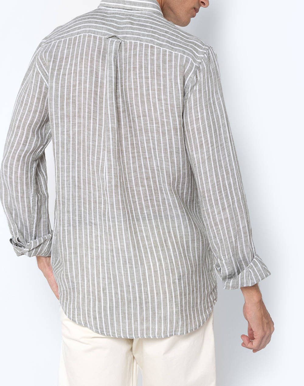 THE BOSTONIANS РИЗА ACORN ЛЕН REGULAR FIT Stripe LINEN Button-down Regular Fit