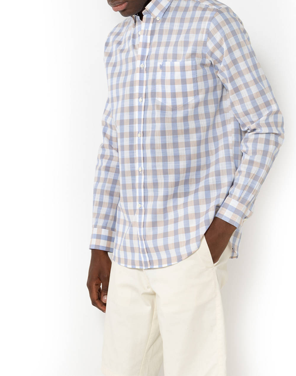 THE BOSTONIANS РИЗА MAVERICK REGULAR FIT MedCheck SLUB Button-down Regular fit