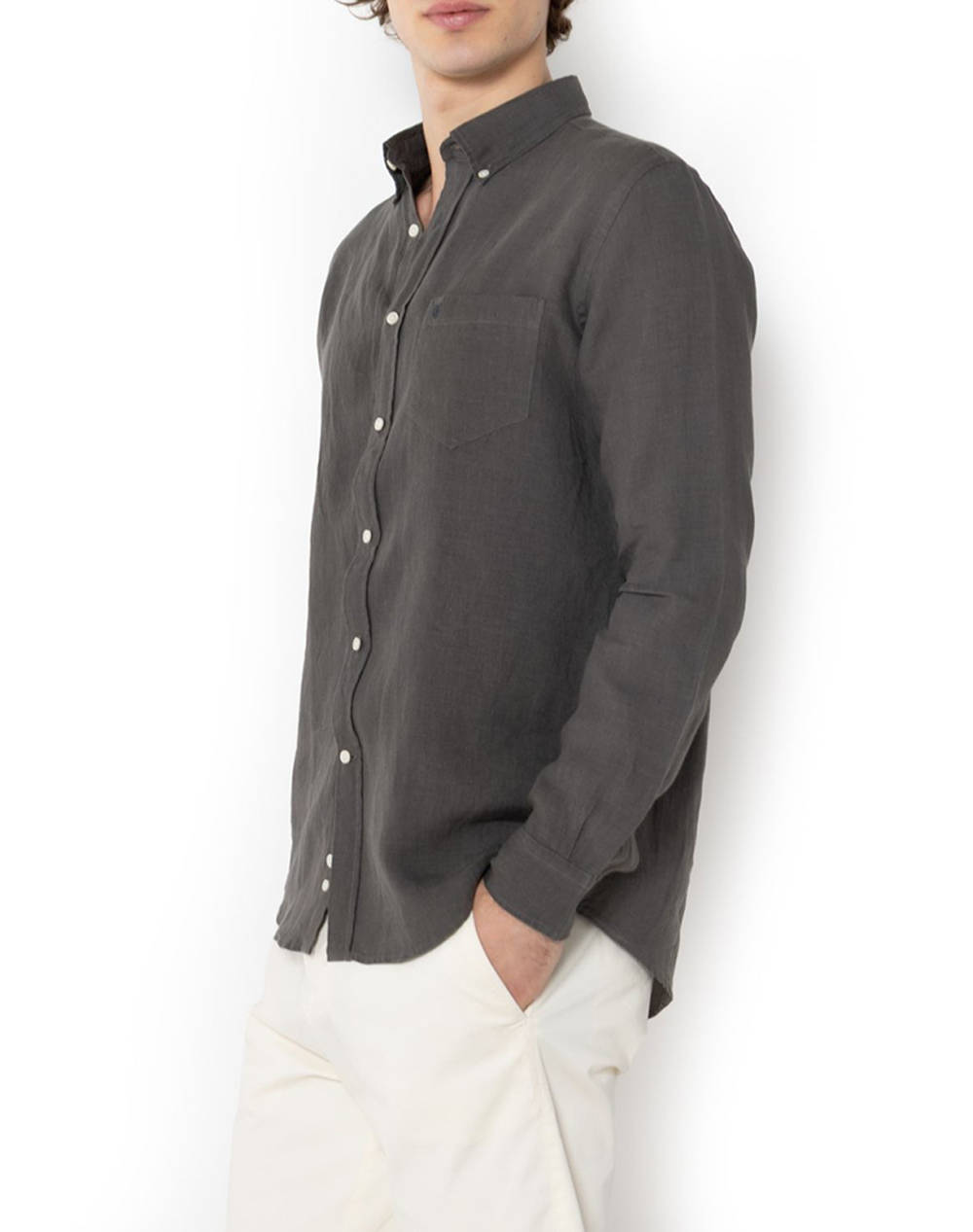 THE BOSTONIANS РИЗА REGULAR FIT Plain LINEN Button-down Regular Fit