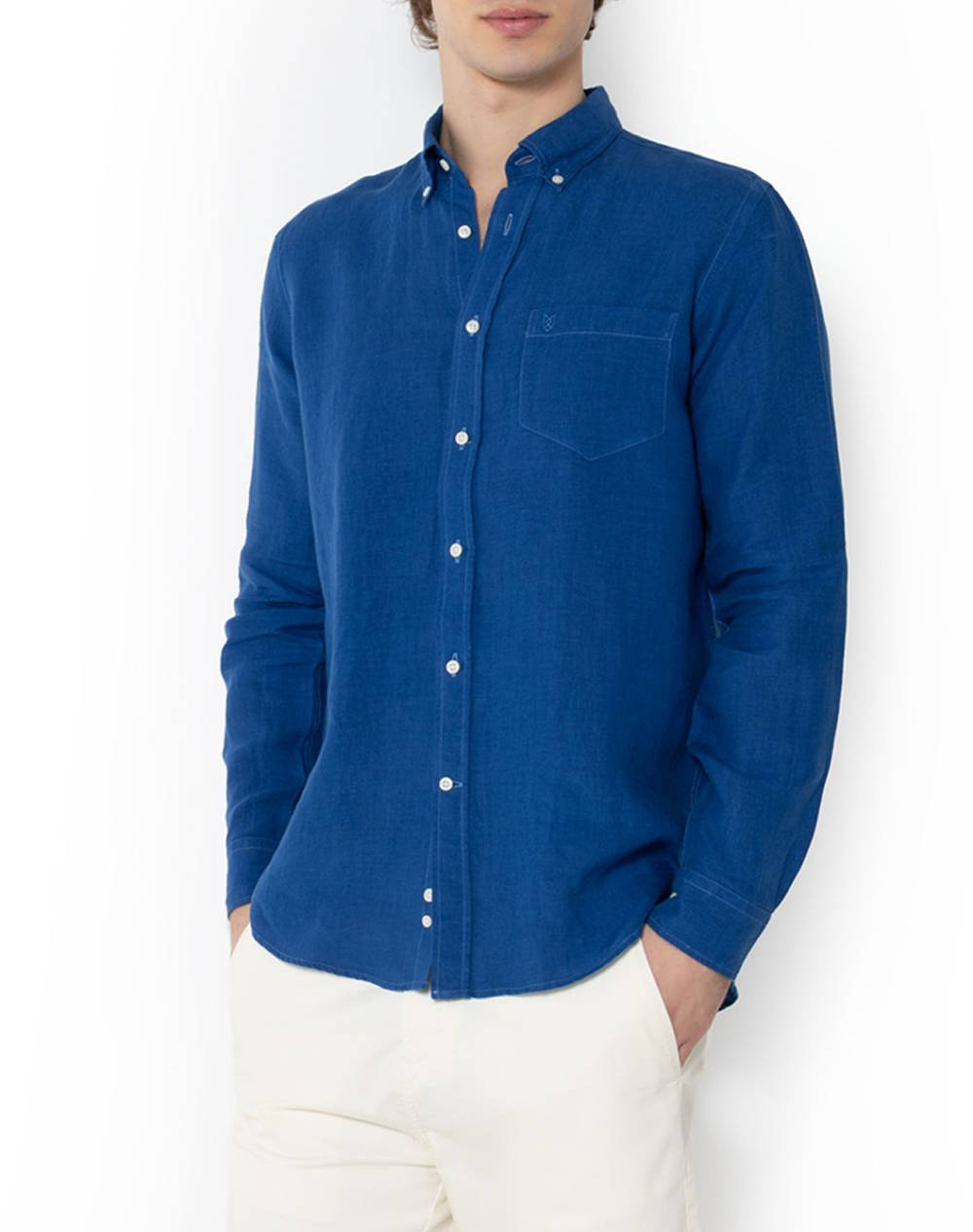 THE BOSTONIANS РИЗА REGULAR FIT Plain LINEN Button-down Regular Fit