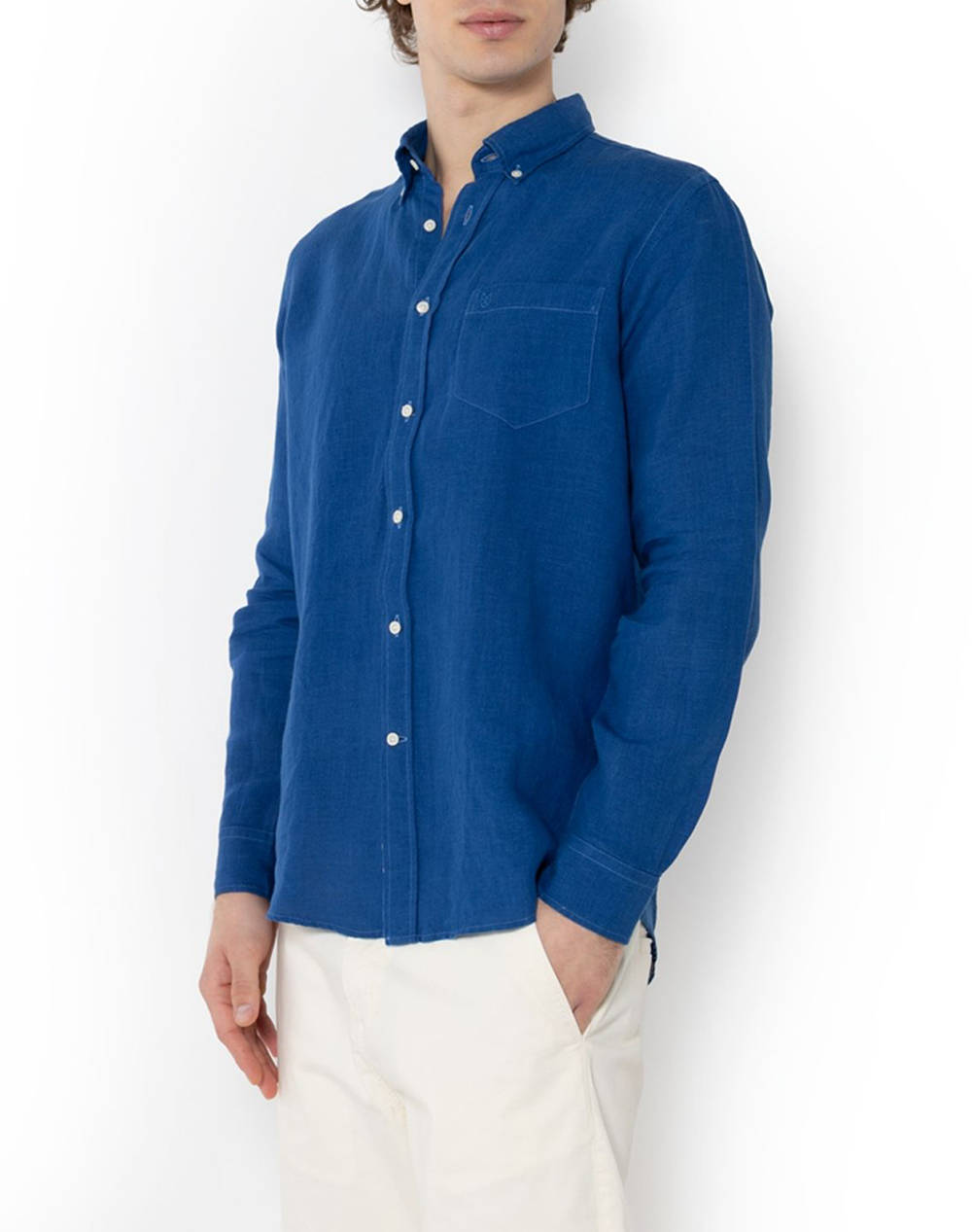 THE BOSTONIANS РИЗА REGULAR FIT Plain LINEN Button-down Regular Fit