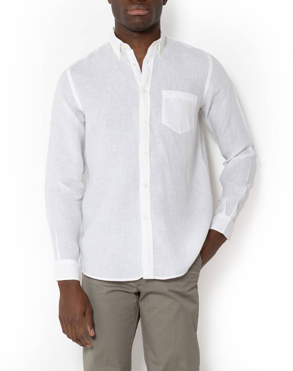 THE BOSTONIANS РИЗА REGULAR FIT Plain LINEN Button-down Regular Fit