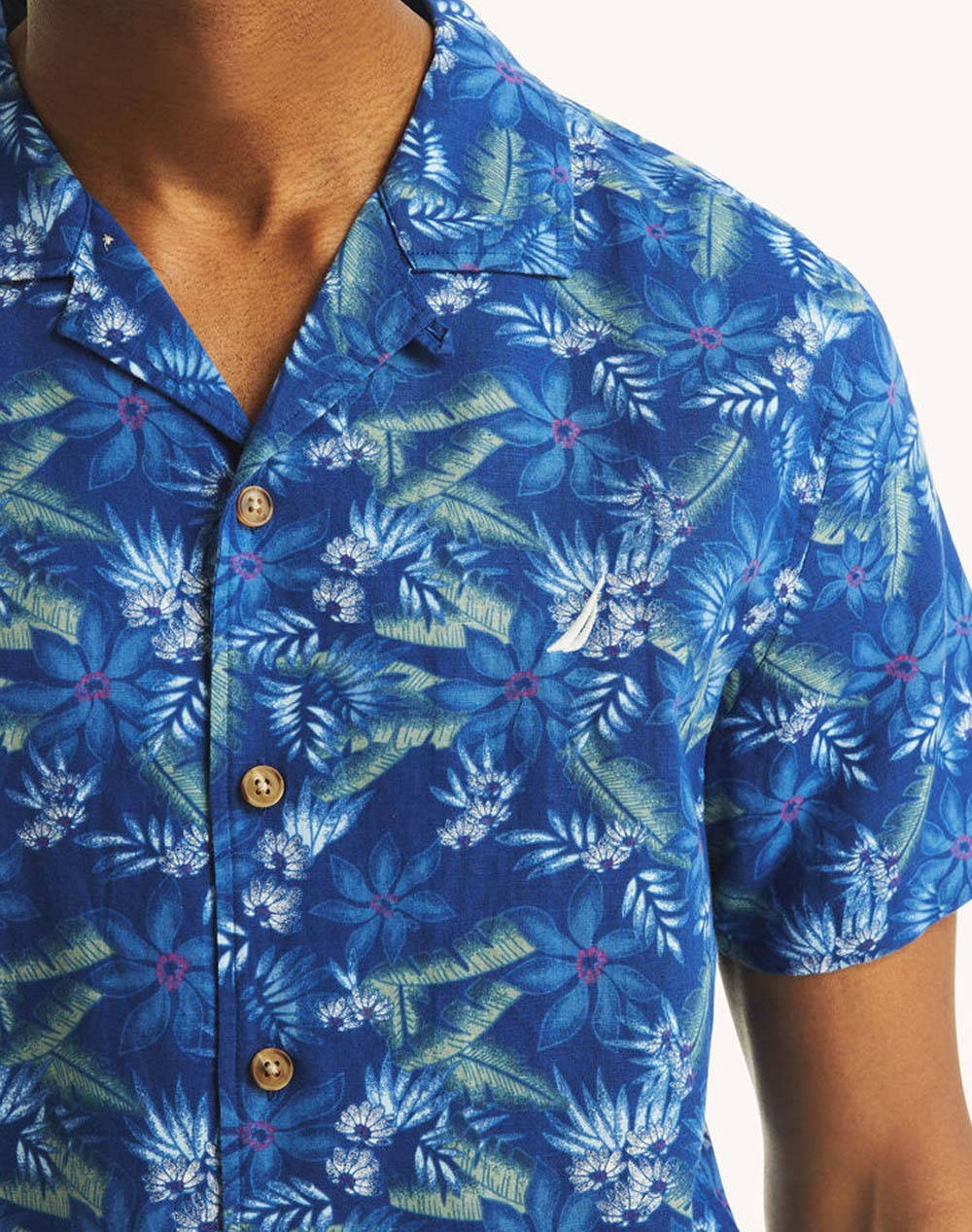 NAUTICA РИЗА ΚΜ S/S CAMP COLLAR LINEN PRINT