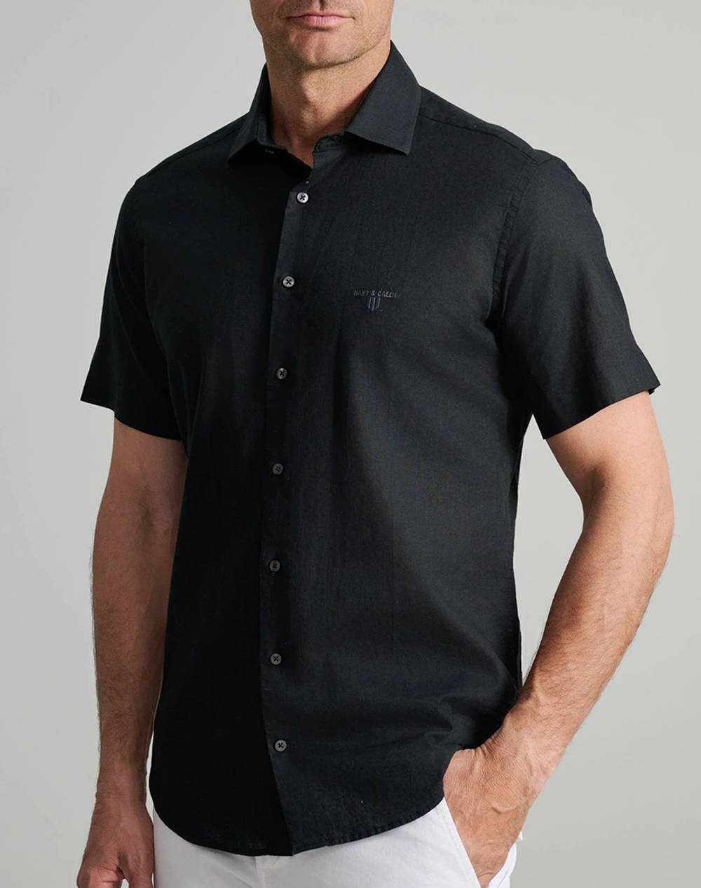 NAVY&GREEN РИЗА COMFORT FIT,КЪС РЪКАВ