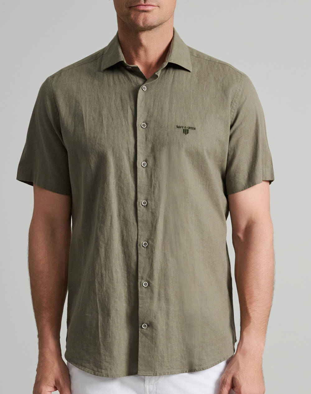 NAVY&GREEN РИЗА COMFORT FIT,КЪС РЪКАВ