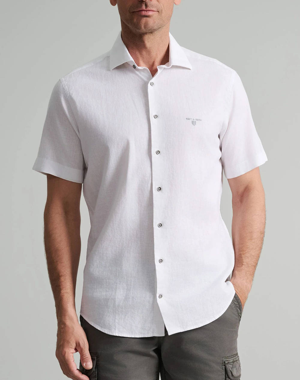 NAVY&GREEN РИЗА COMFORT FIT,КЪС РЪКАВ