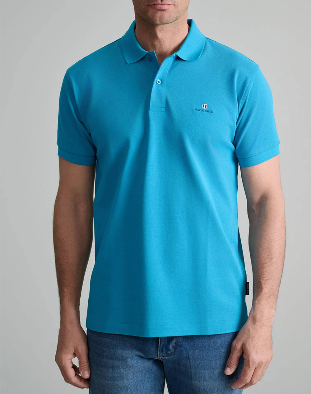 NAVY&GREEN ТЕНИСКА ПОЛО CUSTOM FIT