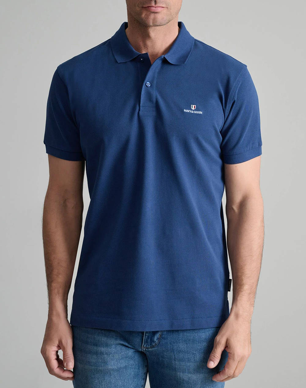 NAVY&GREEN ТЕНИСКА ПОЛО CUSTOM FIT