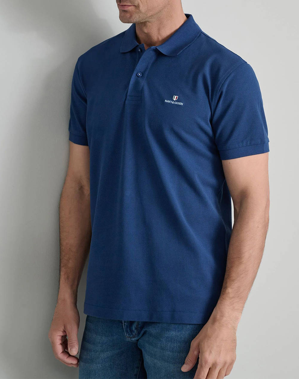 NAVY&GREEN ТЕНИСКА ПОЛО CUSTOM FIT