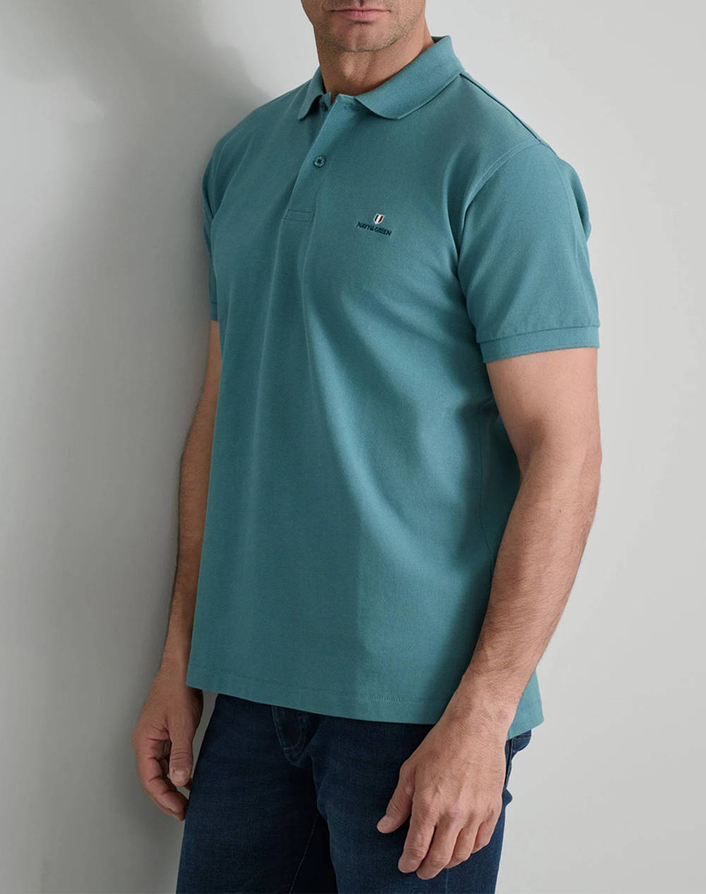 NAVY&GREEN ТЕНИСКА ПОЛО CUSTOM FIT