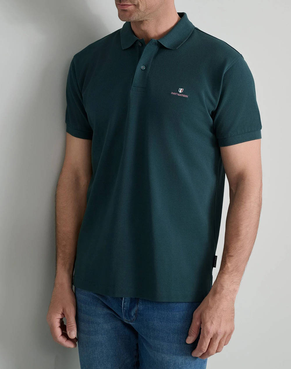 NAVY&GREEN ТЕНИСКА ПОЛО CUSTOM FIT