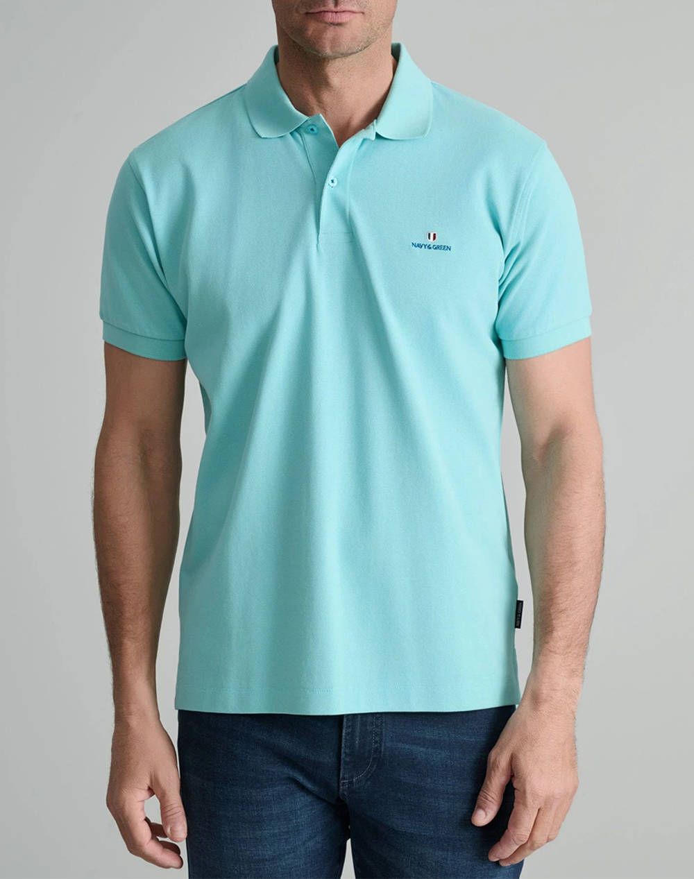 NAVY&GREEN ТЕНИСКА ПОЛО CUSTOM FIT
