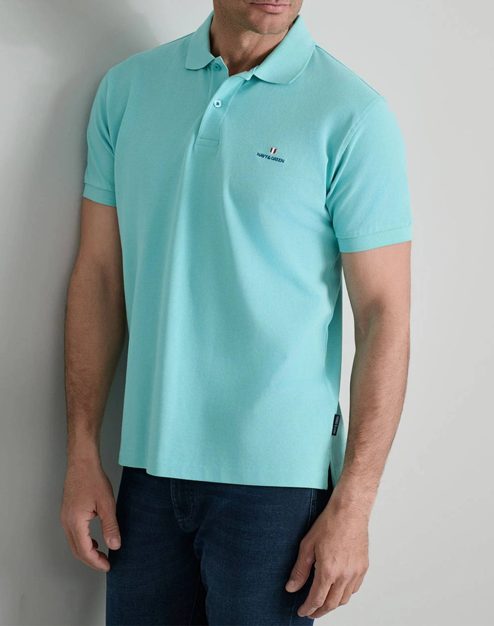 NAVY&GREEN ТЕНИСКА ПОЛО CUSTOM FIT