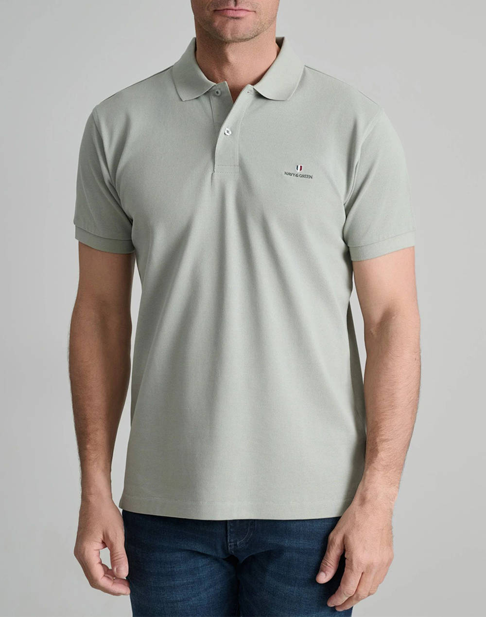 NAVY&GREEN ТЕНИСКА ПОЛО CUSTOM FIT