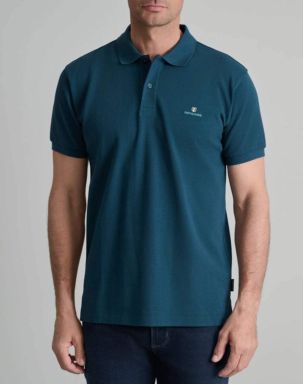 NAVY&GREEN ТЕНИСКА ПОЛО CUSTOM FIT