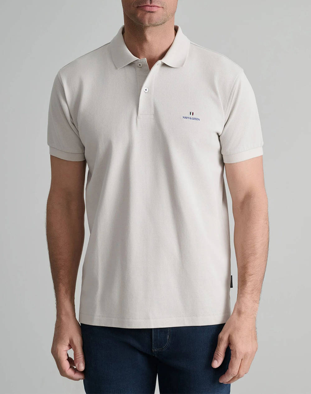 NAVY&GREEN ТЕНИСКА ПОЛО CUSTOM FIT