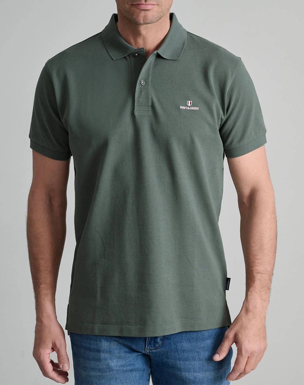 NAVY&GREEN ТЕНИСКА ПОЛО CUSTOM FIT