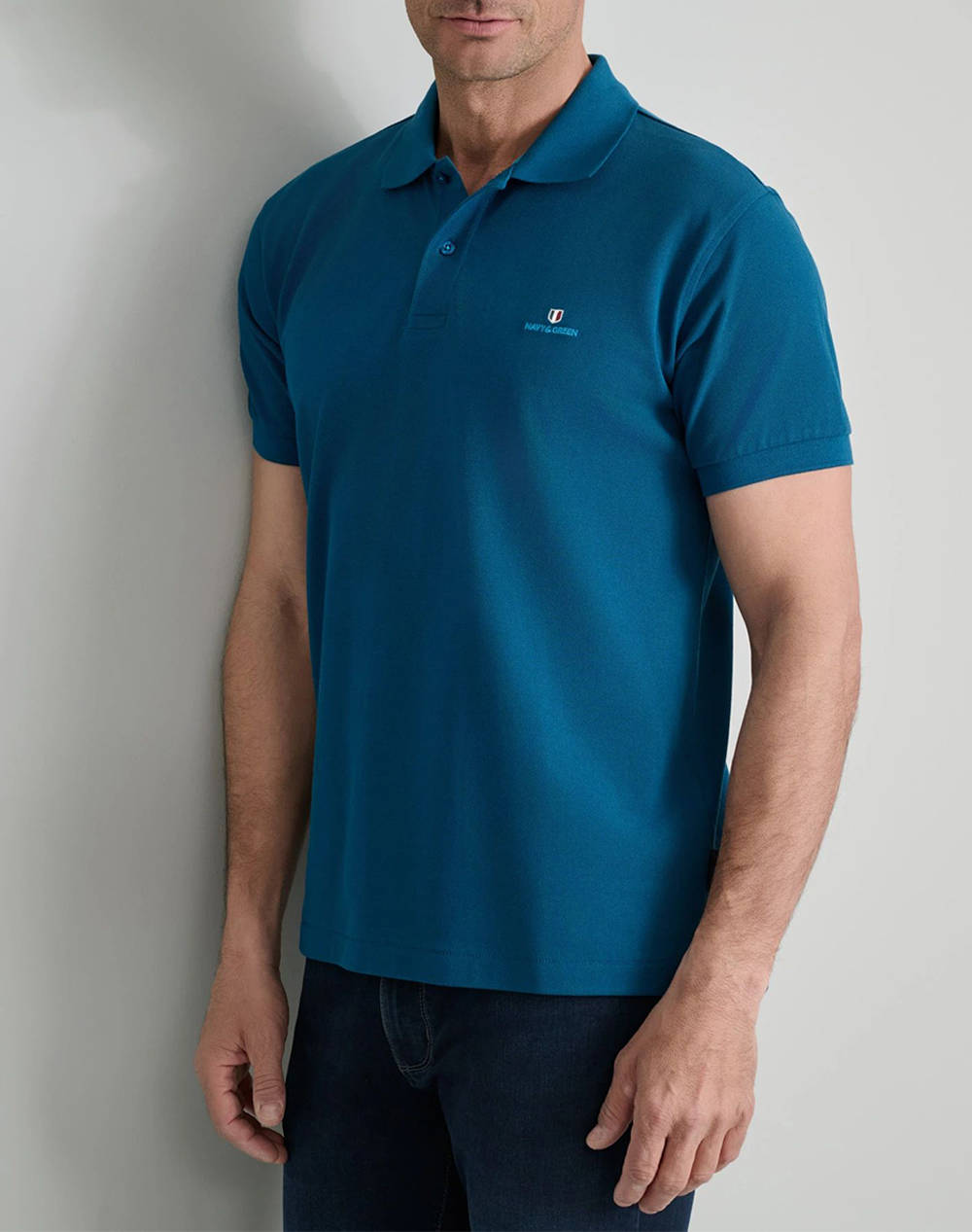 NAVY&GREEN ТЕНИСКА ПОЛО CUSTOM FIT
