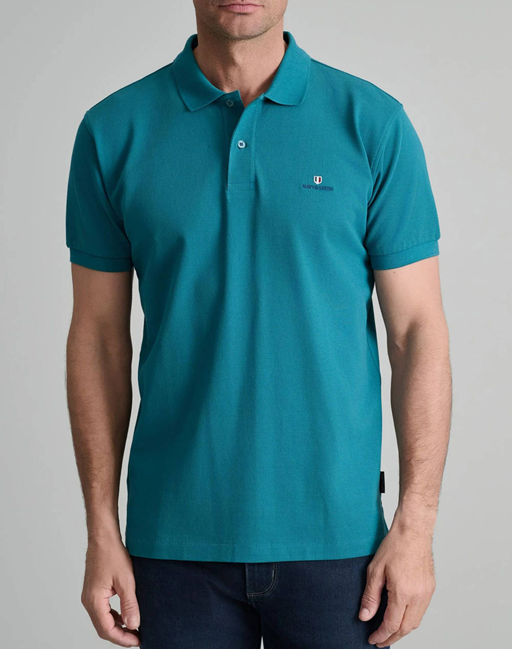 NAVY&GREEN ТЕНИСКА ПОЛО CUSTOM FIT
