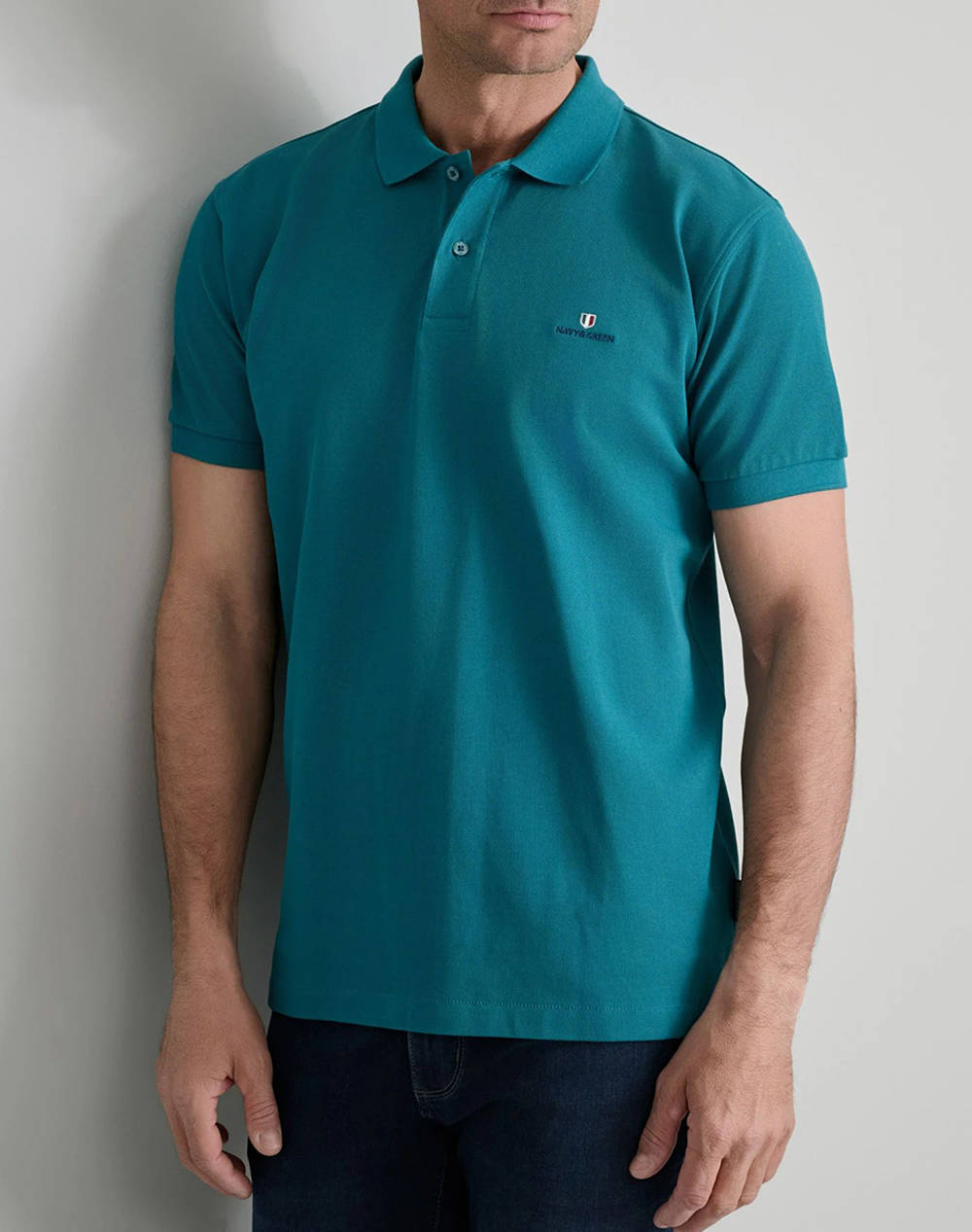 NAVY&GREEN ТЕНИСКА ПОЛО CUSTOM FIT