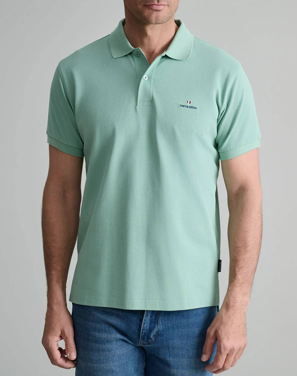 NAVY&GREEN ТЕНИСКА ПОЛО CUSTOM FIT