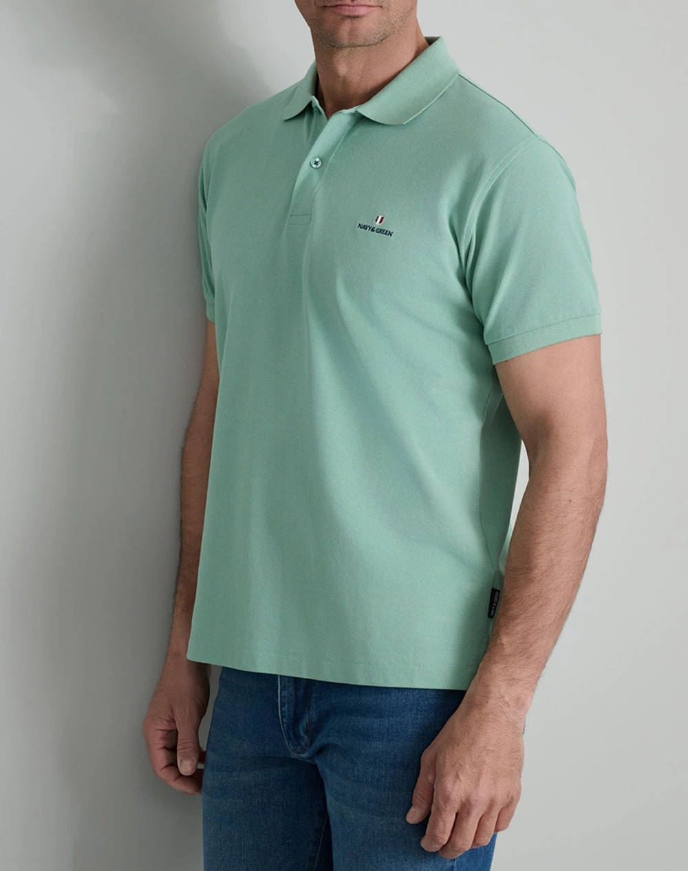 NAVY&GREEN ТЕНИСКА ПОЛО CUSTOM FIT