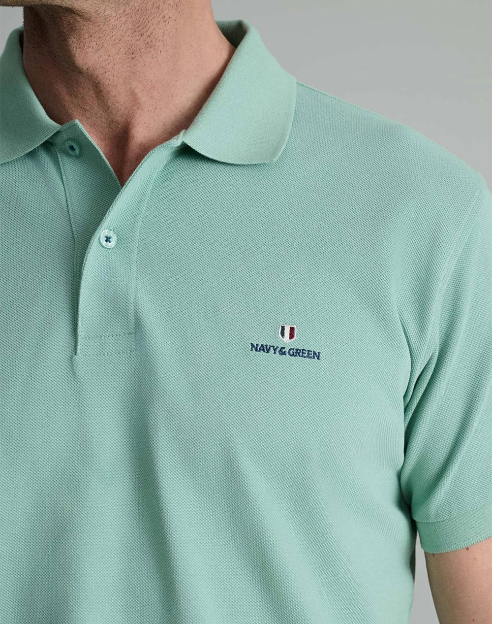 NAVY&GREEN ТЕНИСКА ПОЛО CUSTOM FIT