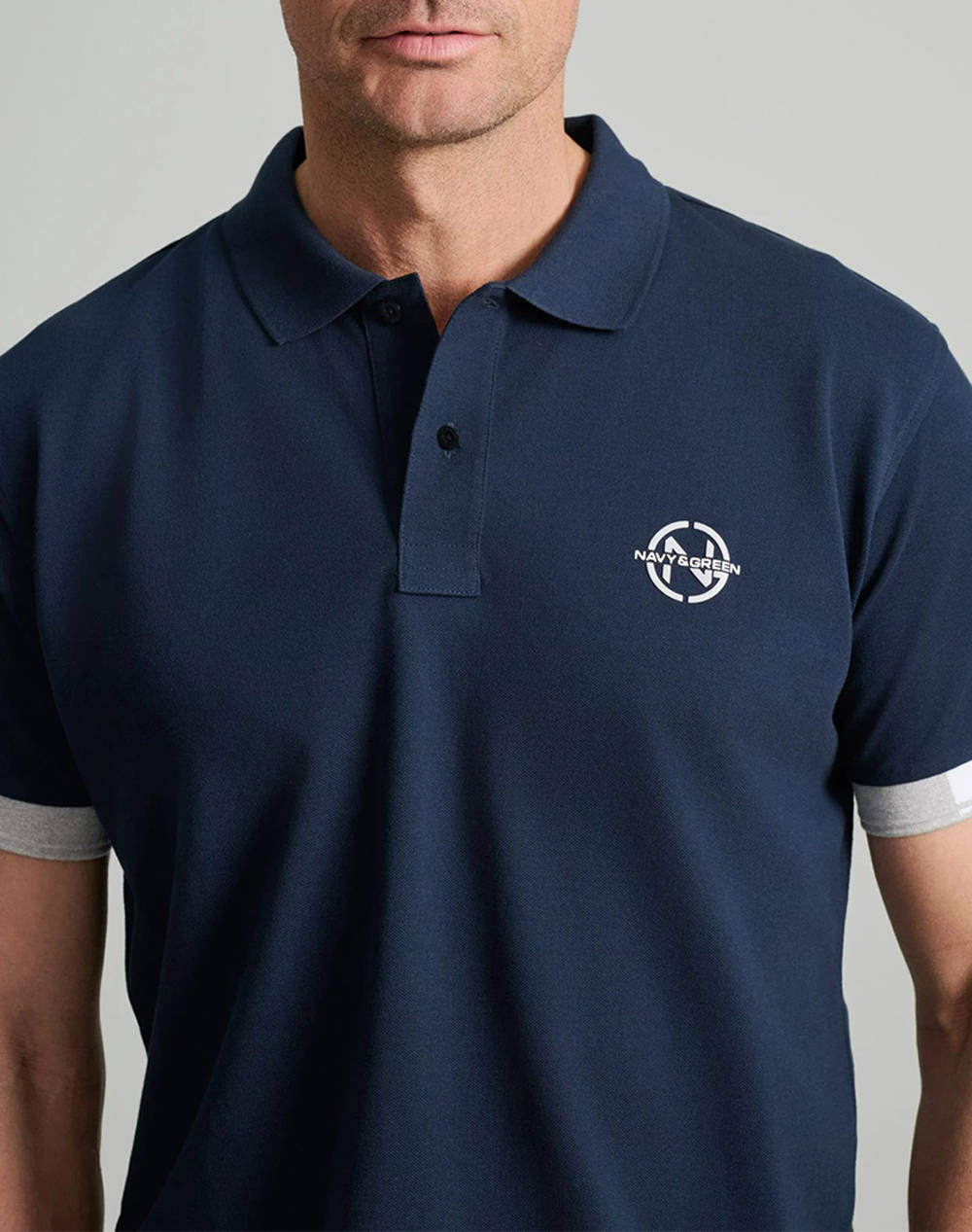 NAVY&GREEN POLO SHIRT, CUSTOM FIT
