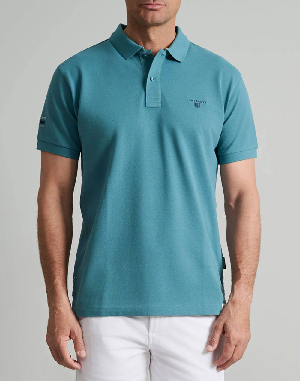 NAVY&GREEN МЪЖКА ТЕНИСКА ПОЛО, CUSTOM FIT