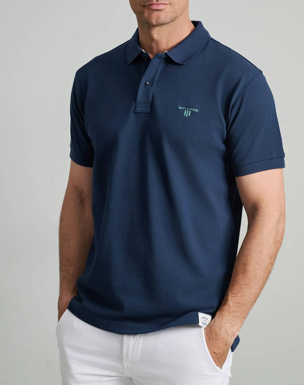 NAVY&GREEN МЪЖКА ТЕНИСКА ПОЛО, CUSTOM FIT