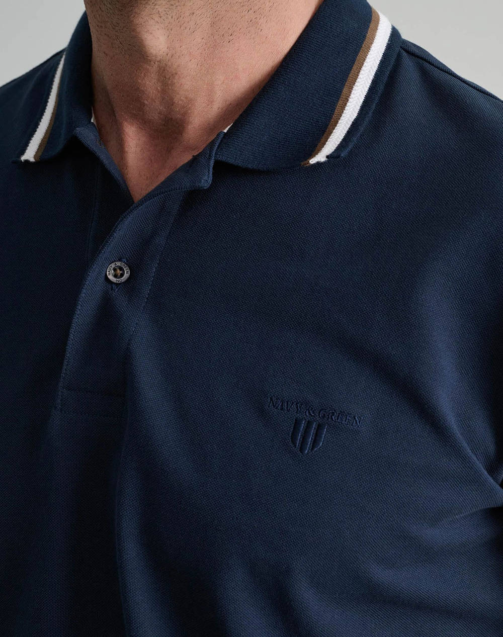 NAVY&GREEN МЪЖКА ТЕНИСКА ПОЛО, CUSTOM FIT