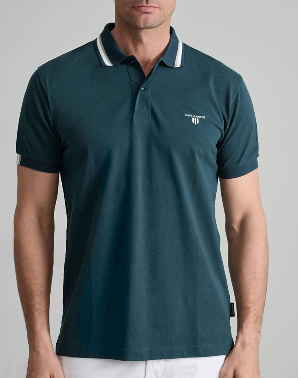 NAVY&GREEN МЪЖКА ТЕНИСКА ПОЛО, CUSTOM FIT