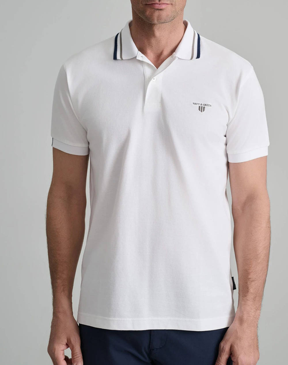 NAVY&GREEN МЪЖКА ТЕНИСКА ПОЛО, CUSTOM FIT