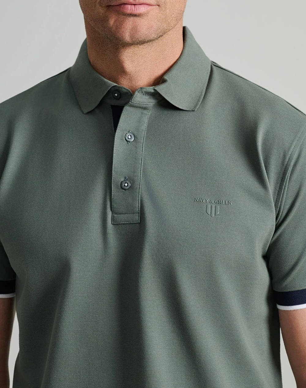 NAVY&GREEN МЪЖКА ТЕНИСКА ПОЛО, CUSTOM FIT