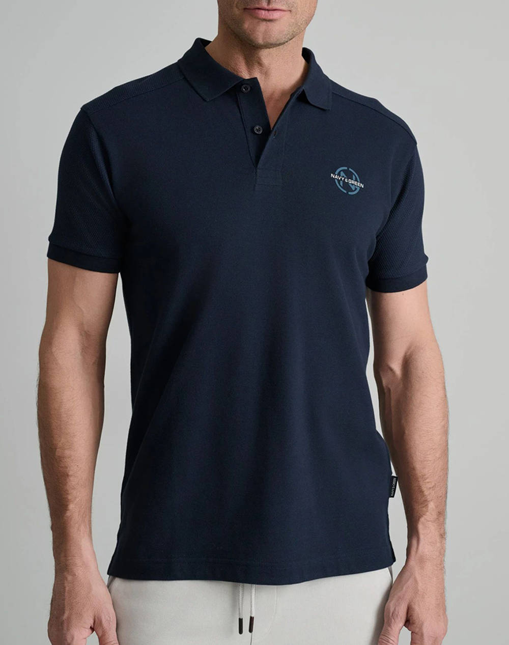 NAVY&GREEN BLOUSE POLO