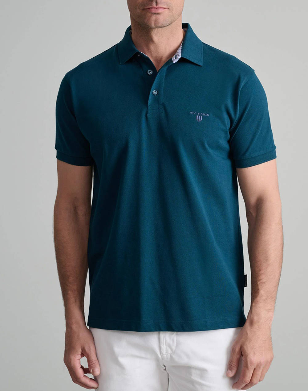 NAVY&GREEN BLOUSE POLO