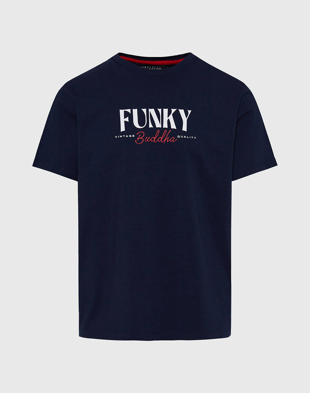 FUNKY BUDDHA Мъжка блуза с къс ръкав и печат