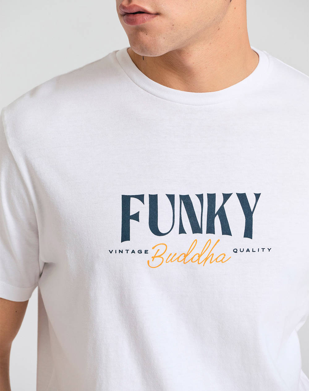 FUNKY BUDDHA Мъжка блуза с къс ръкав и печат