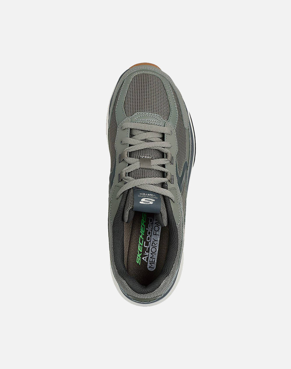 SKECHERS Leather Overlay Mesh Lace Up Sneaker W/ Swan Logo