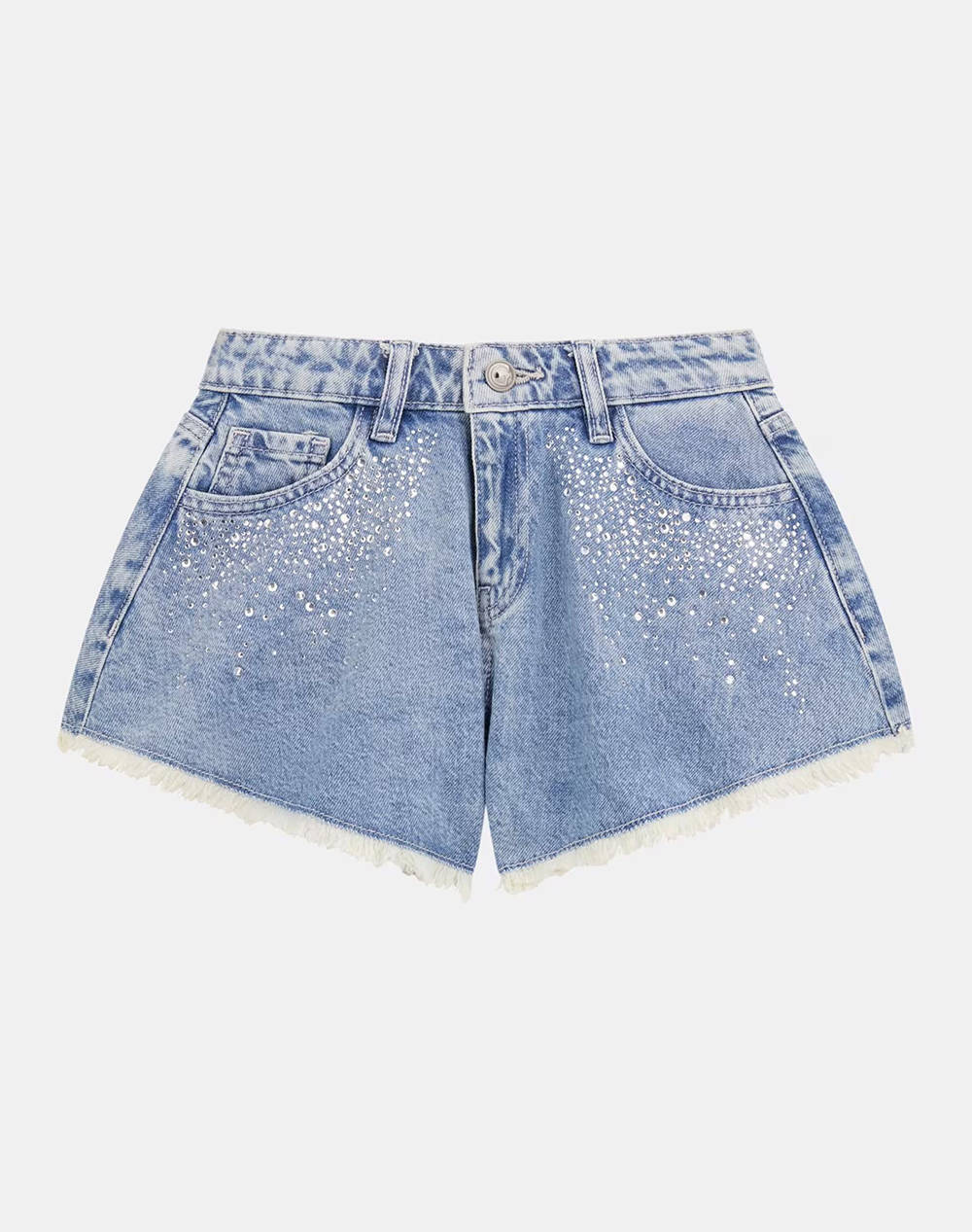 GUESS RIGID DENIM SHORTS - RIGID DENIM_10.5 OZ CHILDRENS SHORTS GIRL