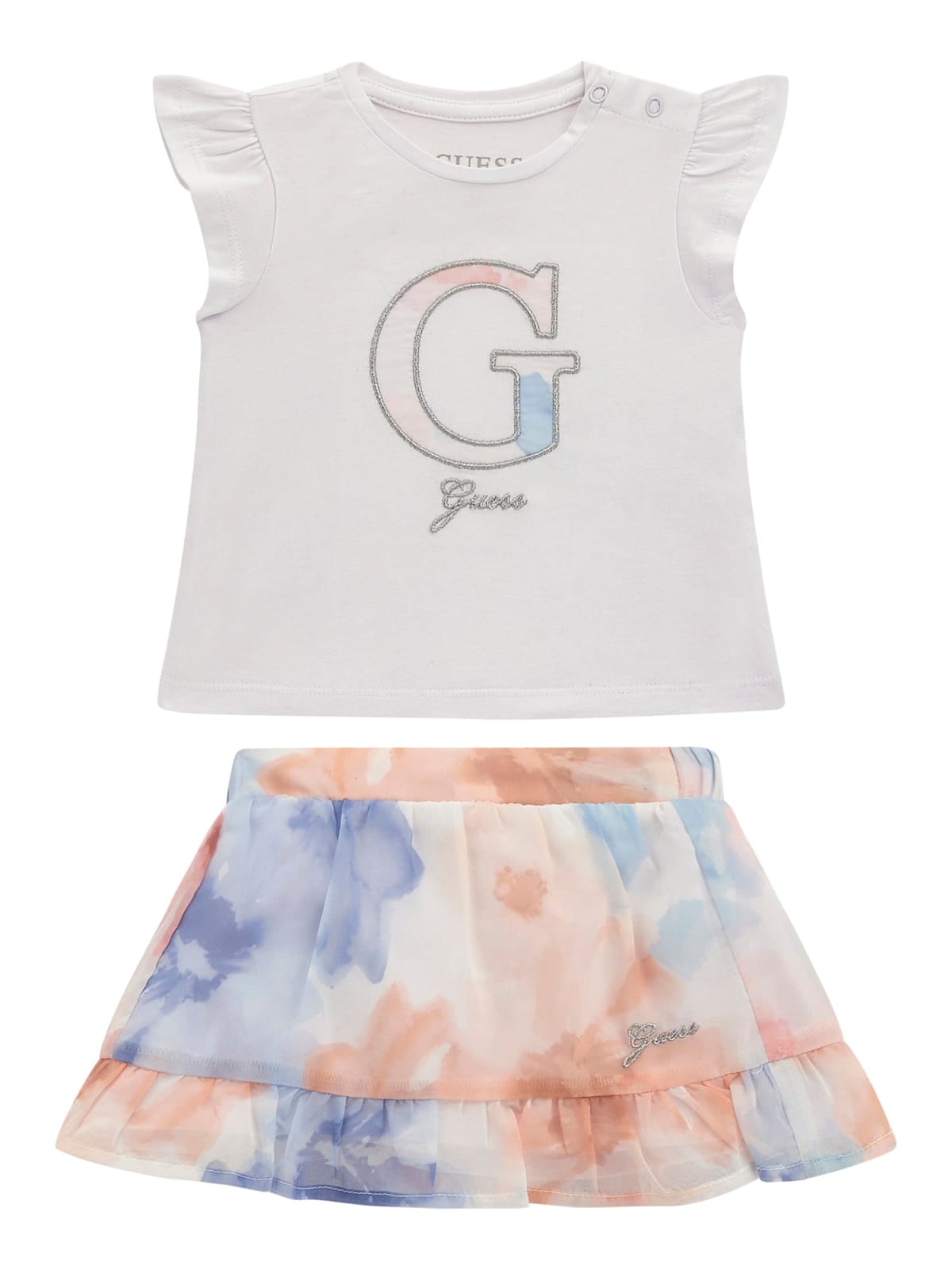 GUESS SET SS T-SHIRT+CHIFFON SKIRT ДЕТСКИ КОМПЛЕКТ GIRL