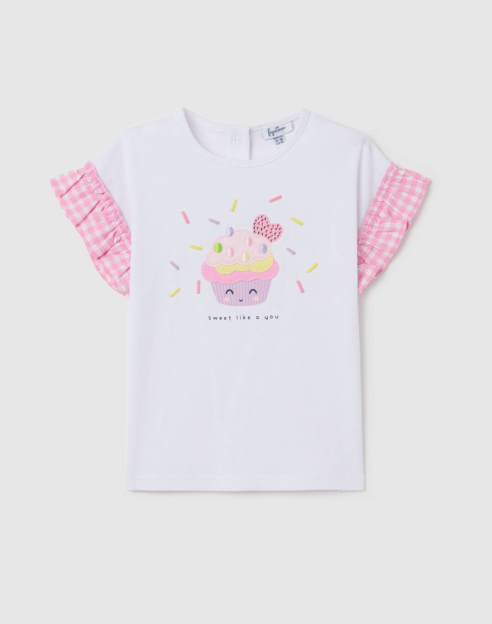 OVS T.SHIRT VICHY RUFFLE