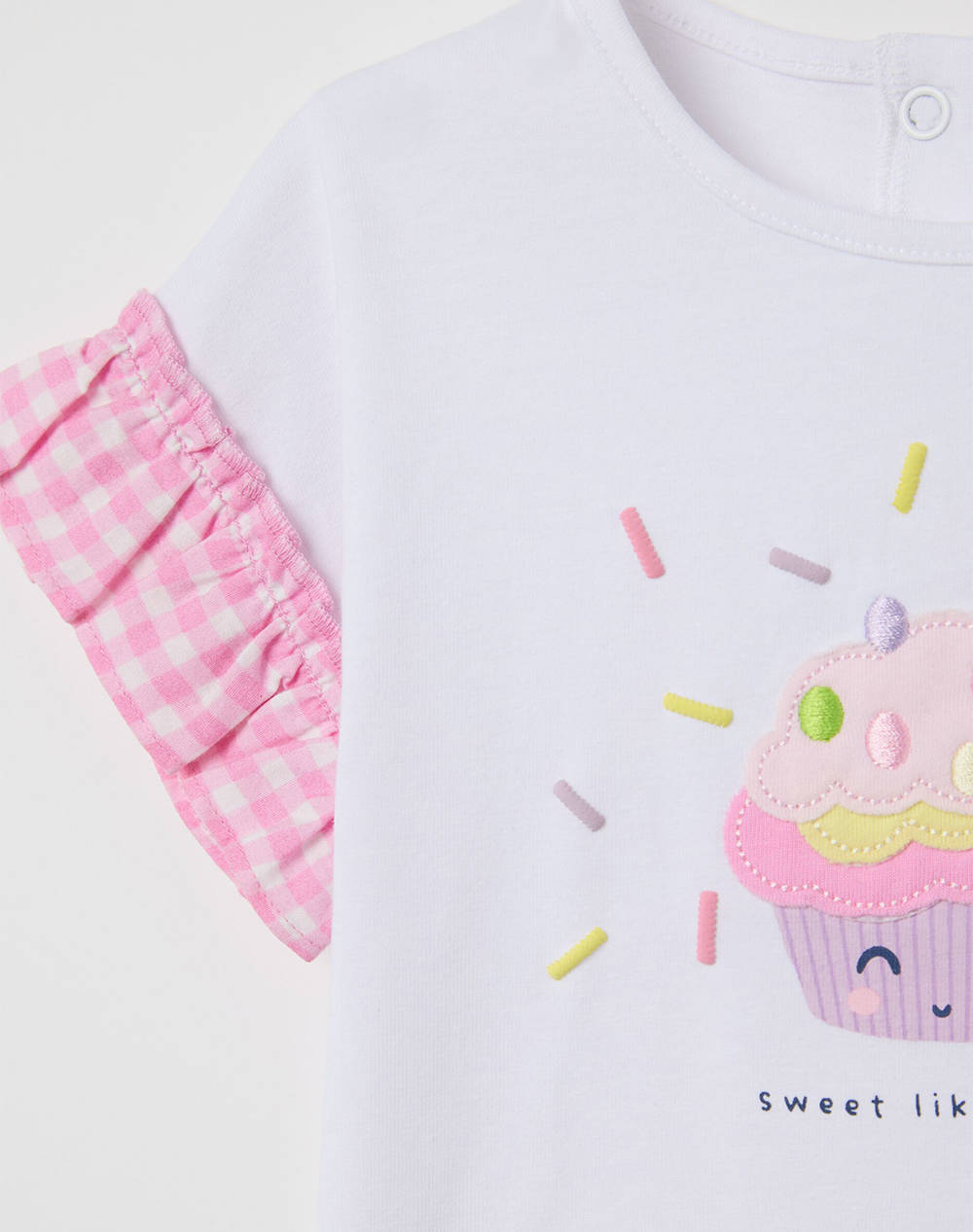 OVS T.SHIRT VICHY RUFFLE