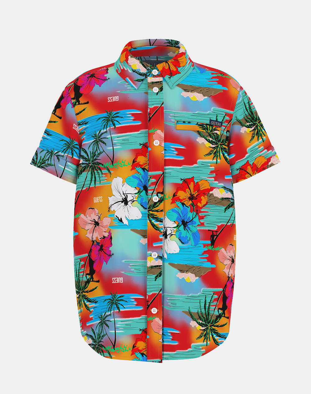 GUESS VISCOSE SS SHIRT - VISCOSE POPLIN 120 CHILDRENS T-SHIRTBOY