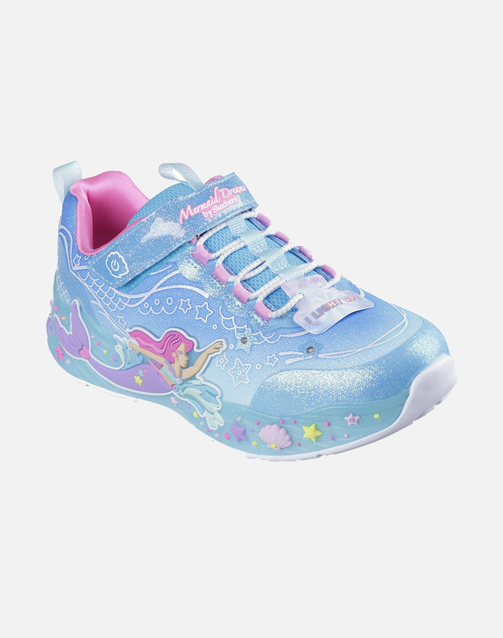 SKECHERS Lighted Mermaid Wrap Sneaker W/ Bungee & Strap